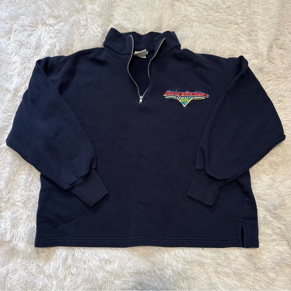 Harley Davidson Las Vegas Cafe Quarter Zip Size Large